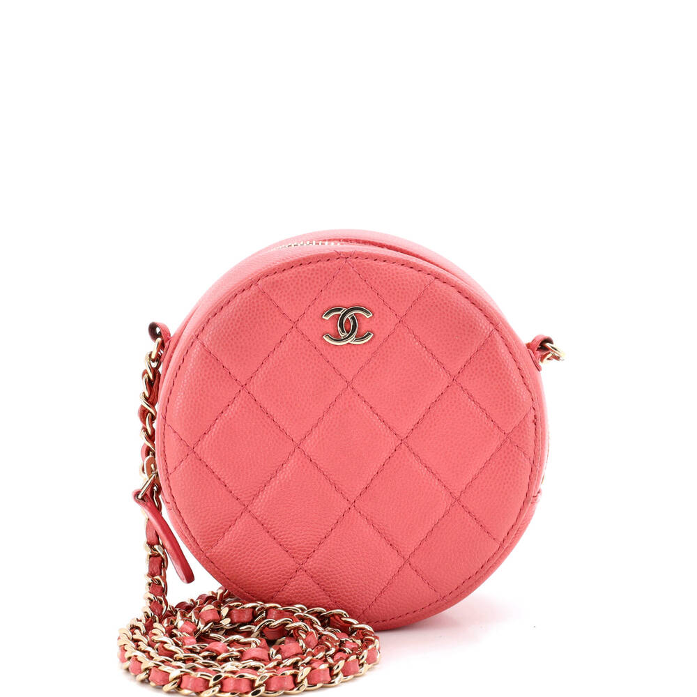 Chanel Round Clutch With Chain Quilted #260965C26B